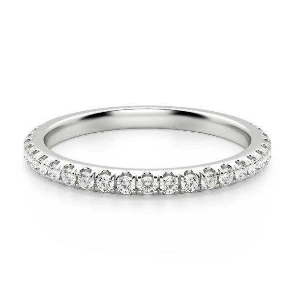 Round Cut Semi Eternity Wedding Band