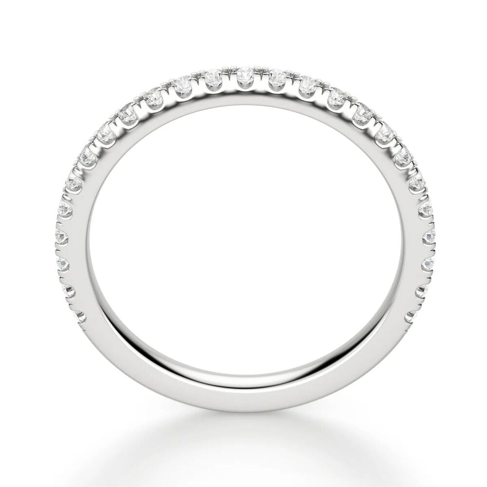 Round Cut Half Eternity Moissanite Promise Band For Women