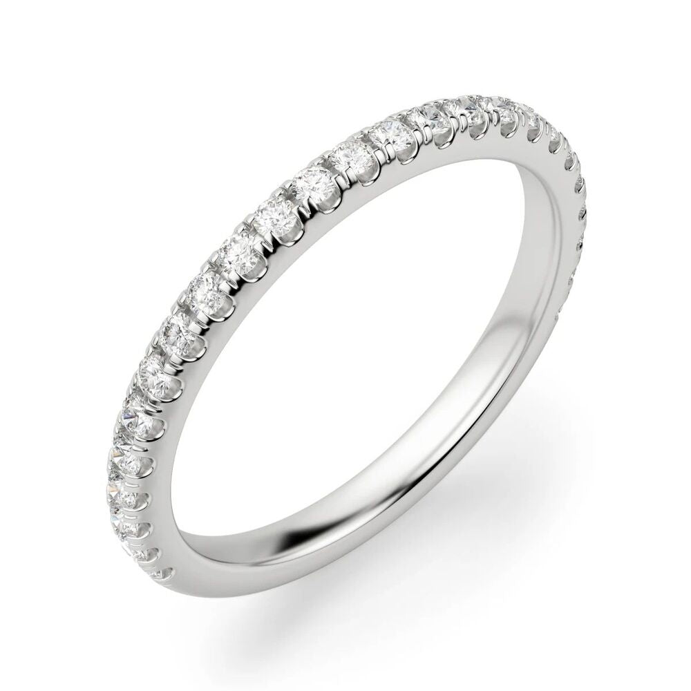Round Cut Half Eternity Moissanite Promise Band For Women