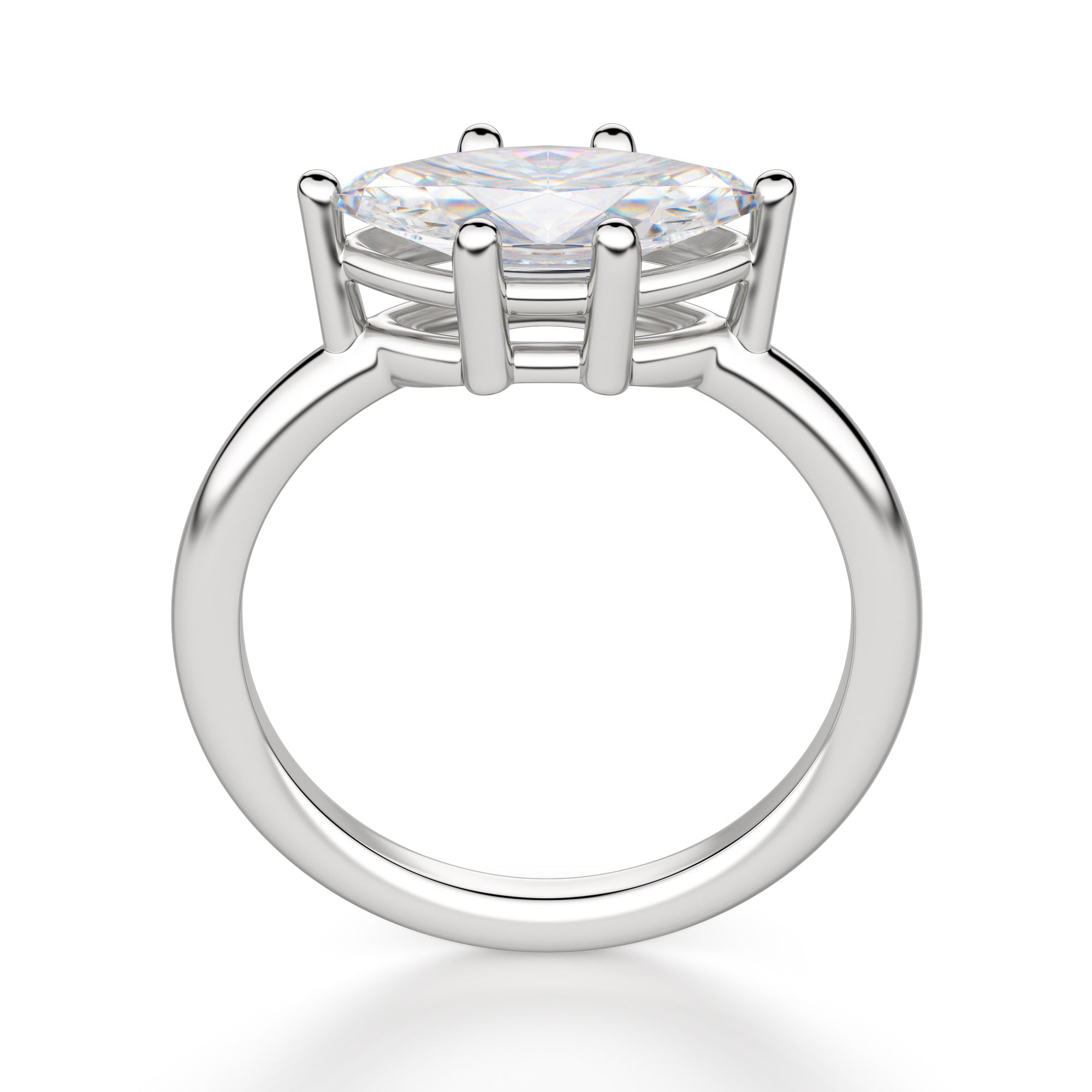 Basket Set Marquise Cut East to West Solitaire Engagement Ring