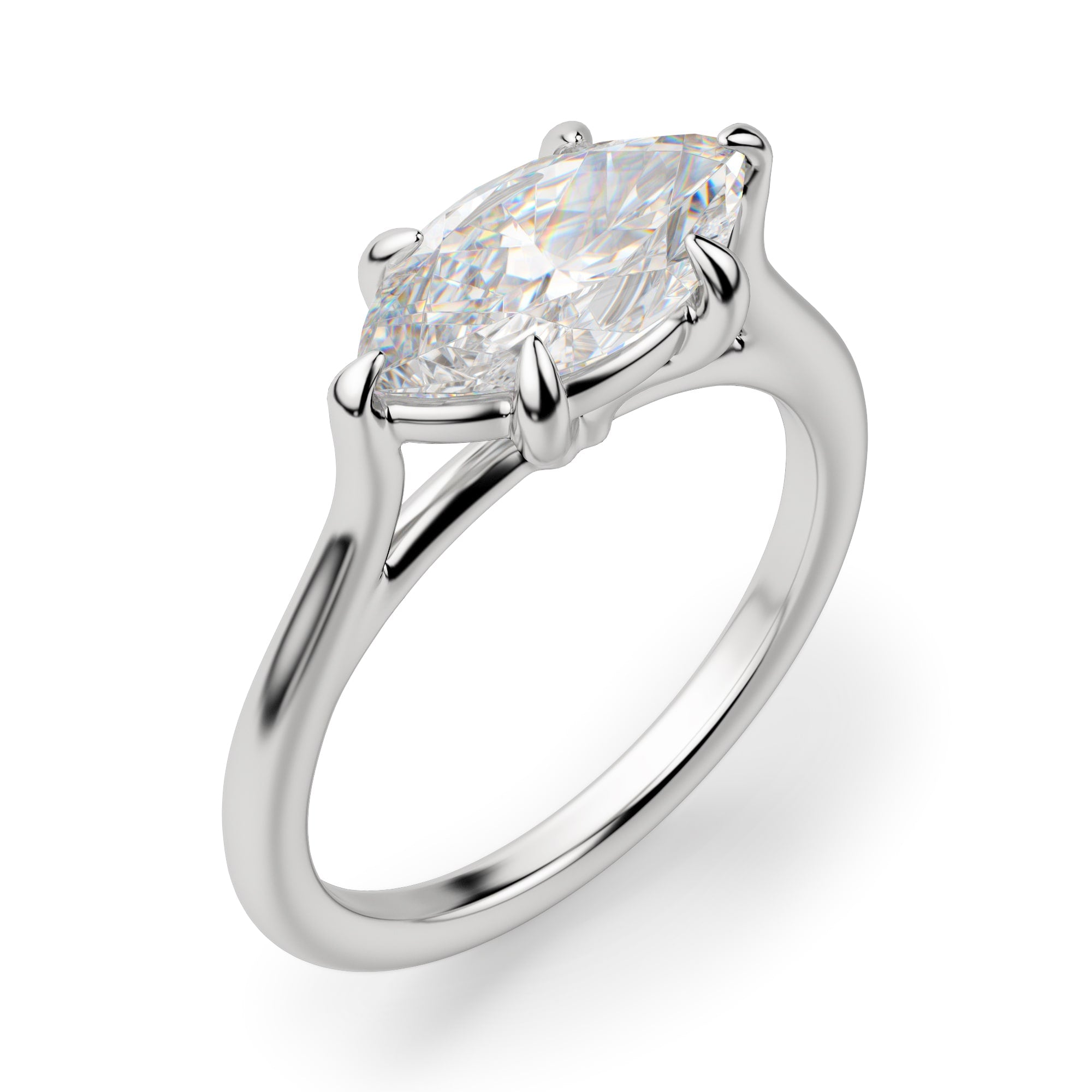 Marquise Cut East to West Solitaire Engagement Ring