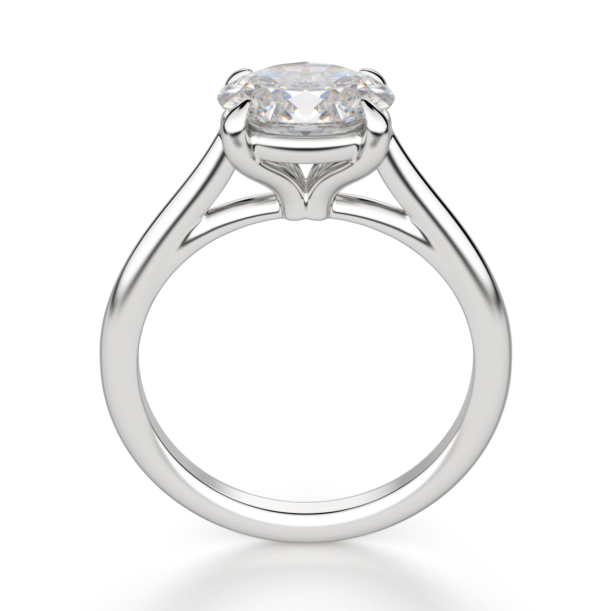 East to West Oval Cut Solitaire Engagement Rings