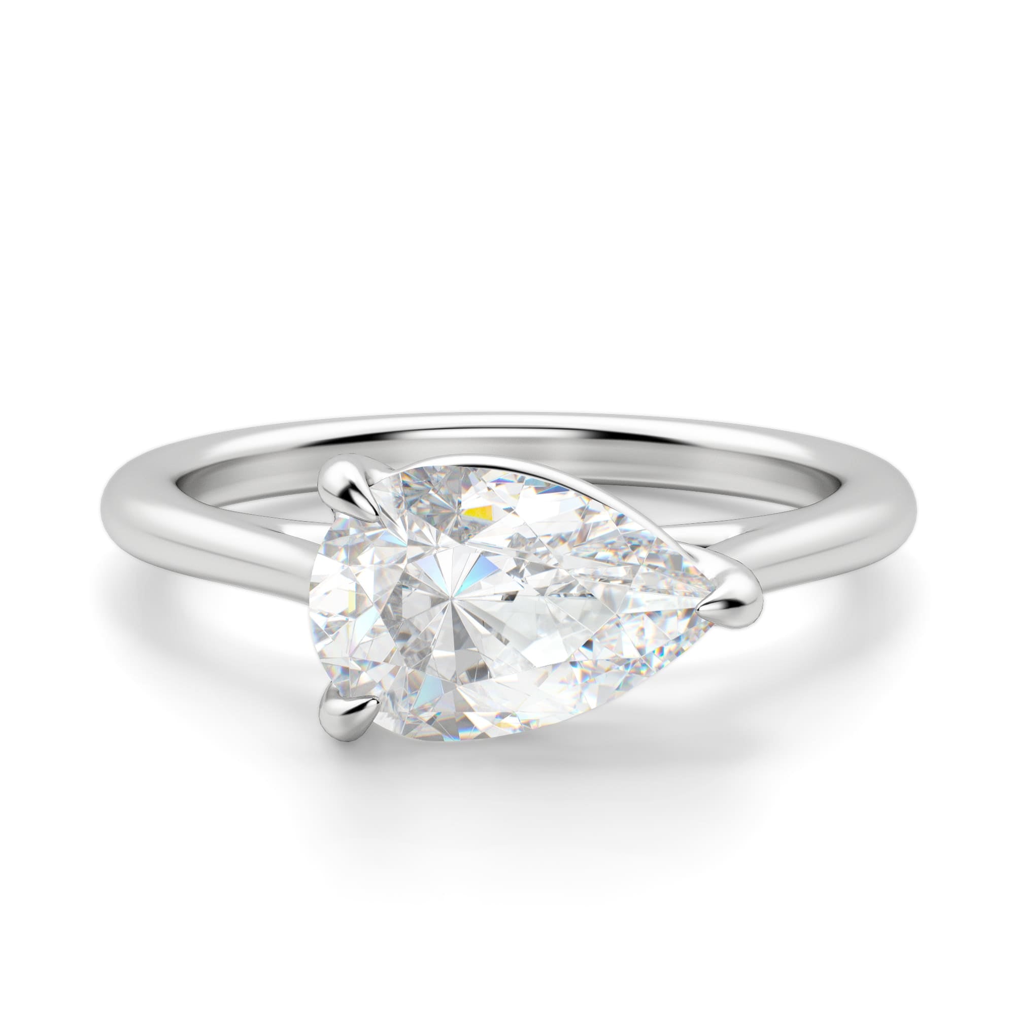 Pear Cut Solitaire Engagement Rings