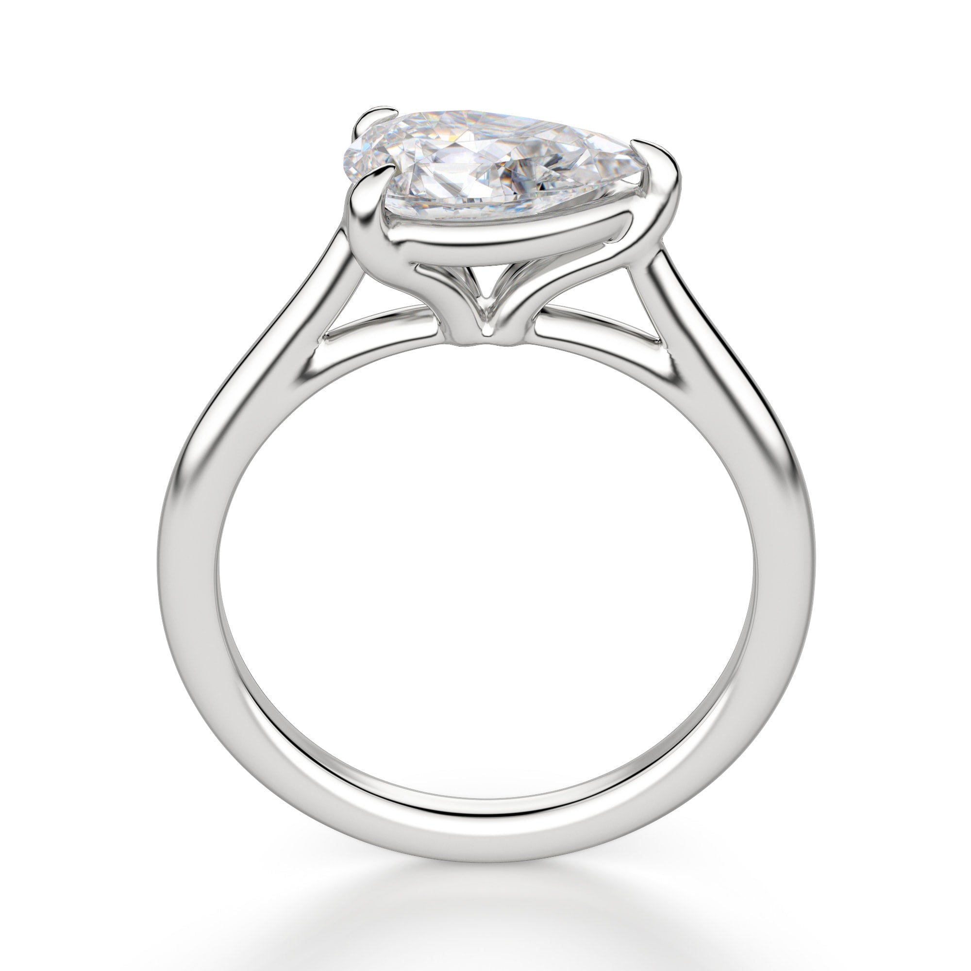 Pear Cut Solitaire Engagement Rings