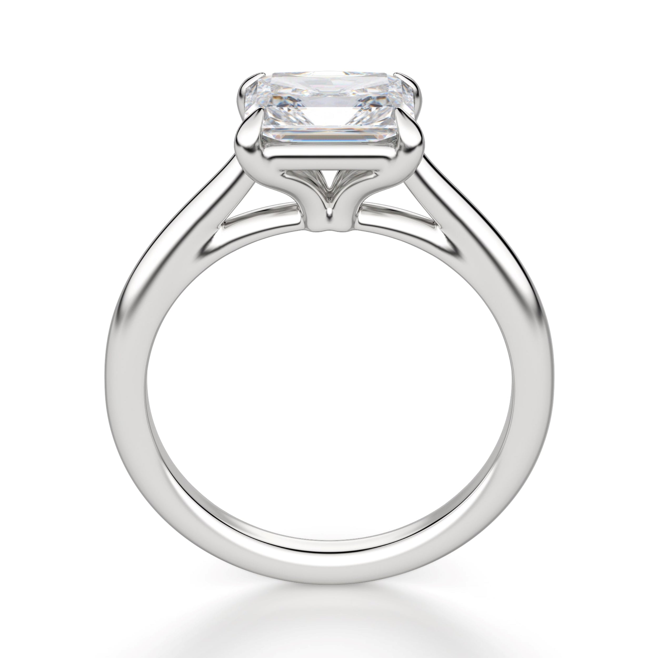 East to West Solitaire Trellis Radiant Cut Engagement Ring