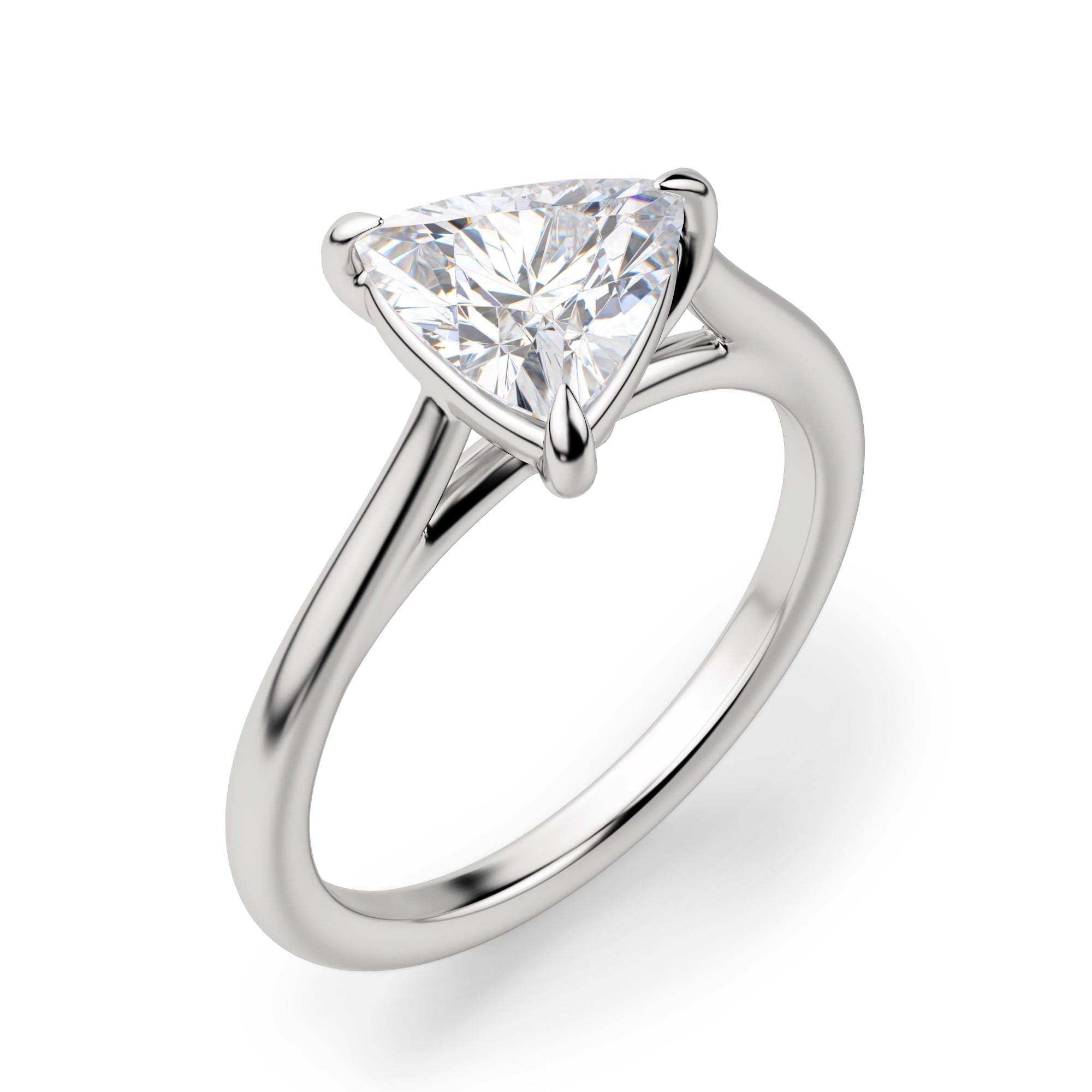 Basket Set Trillion Cut Solitaire Ring