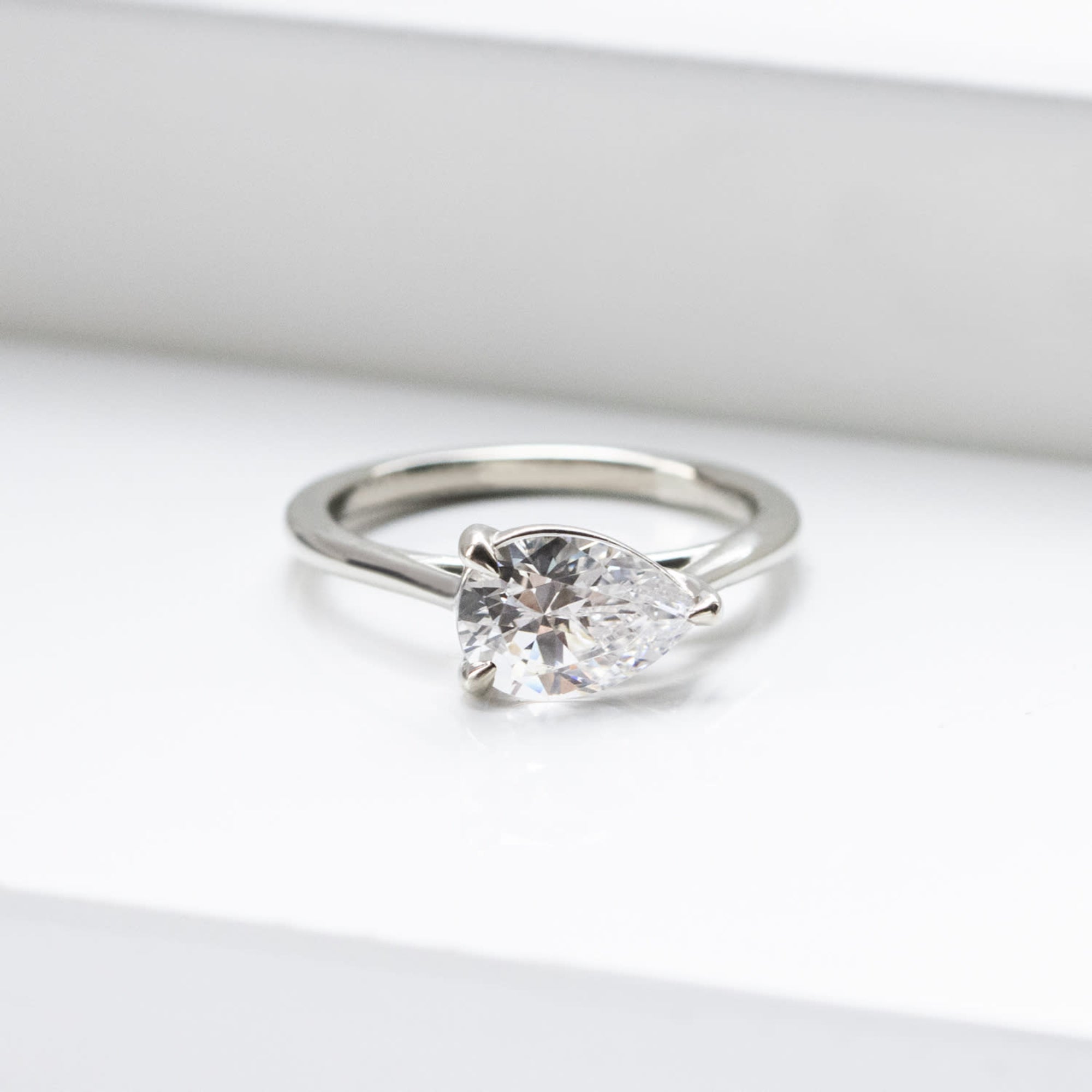 Pear Cut Solitaire Engagement Rings