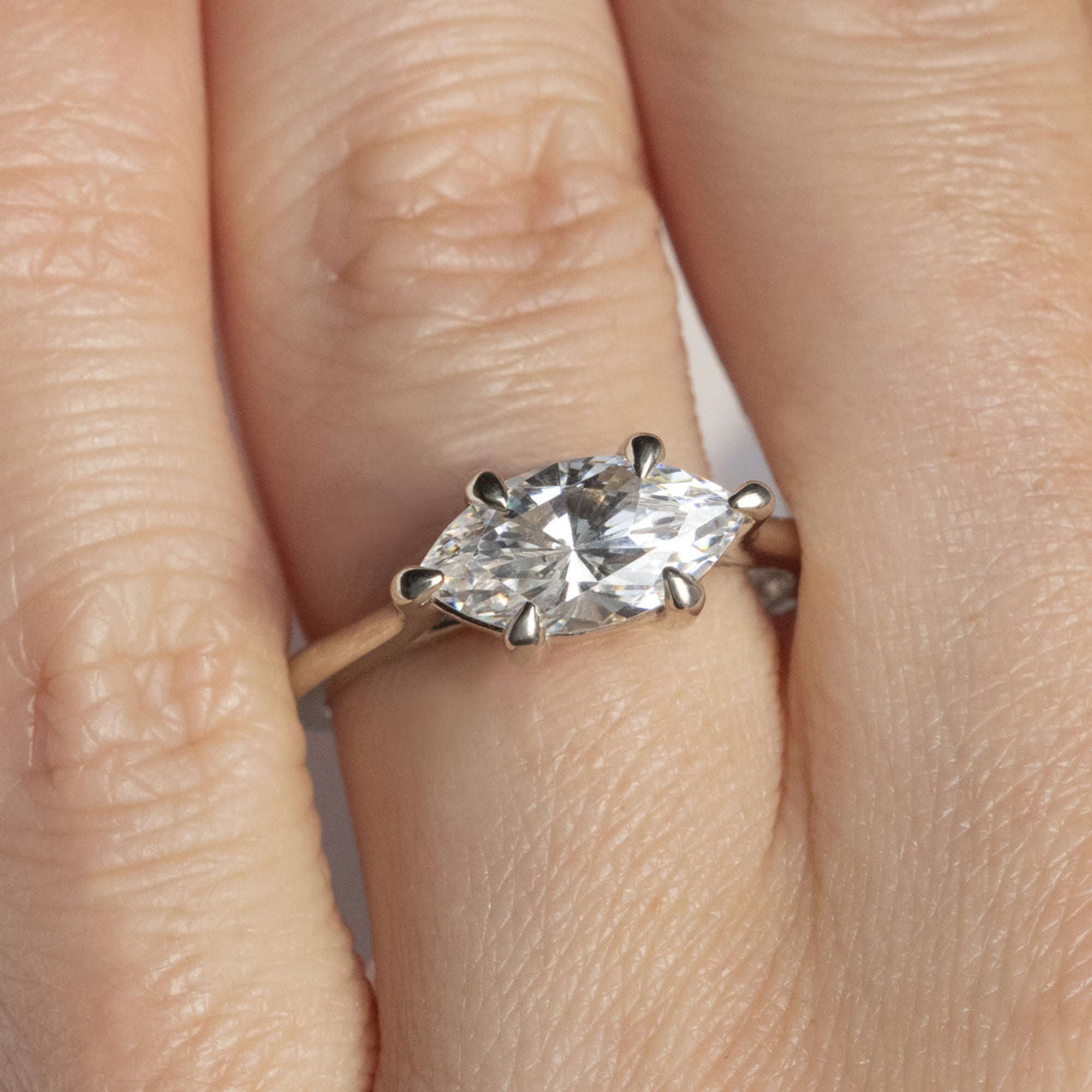 Marquise Cut East to West Solitaire Engagement Ring