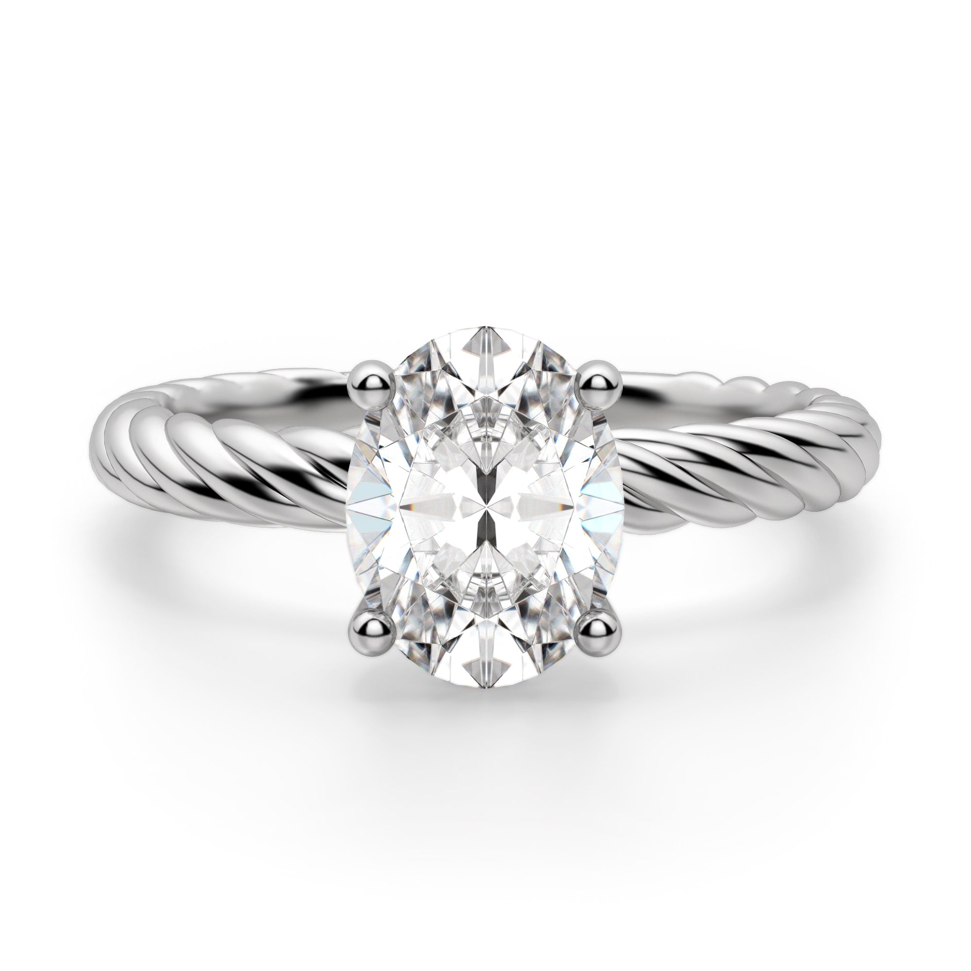 Oval Cut Fiji Moissanite Solitaire Engagement Ring