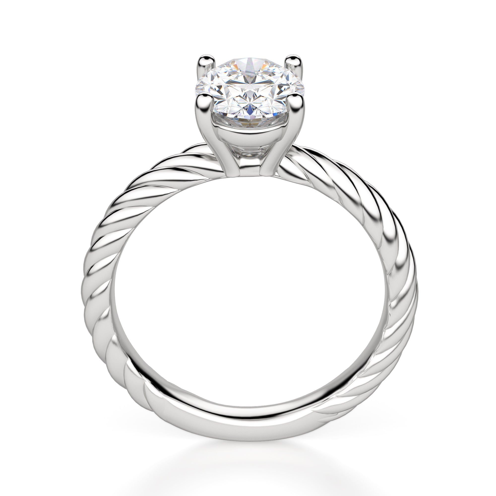 Oval Cut Fiji Moissanite Solitaire Engagement Ring