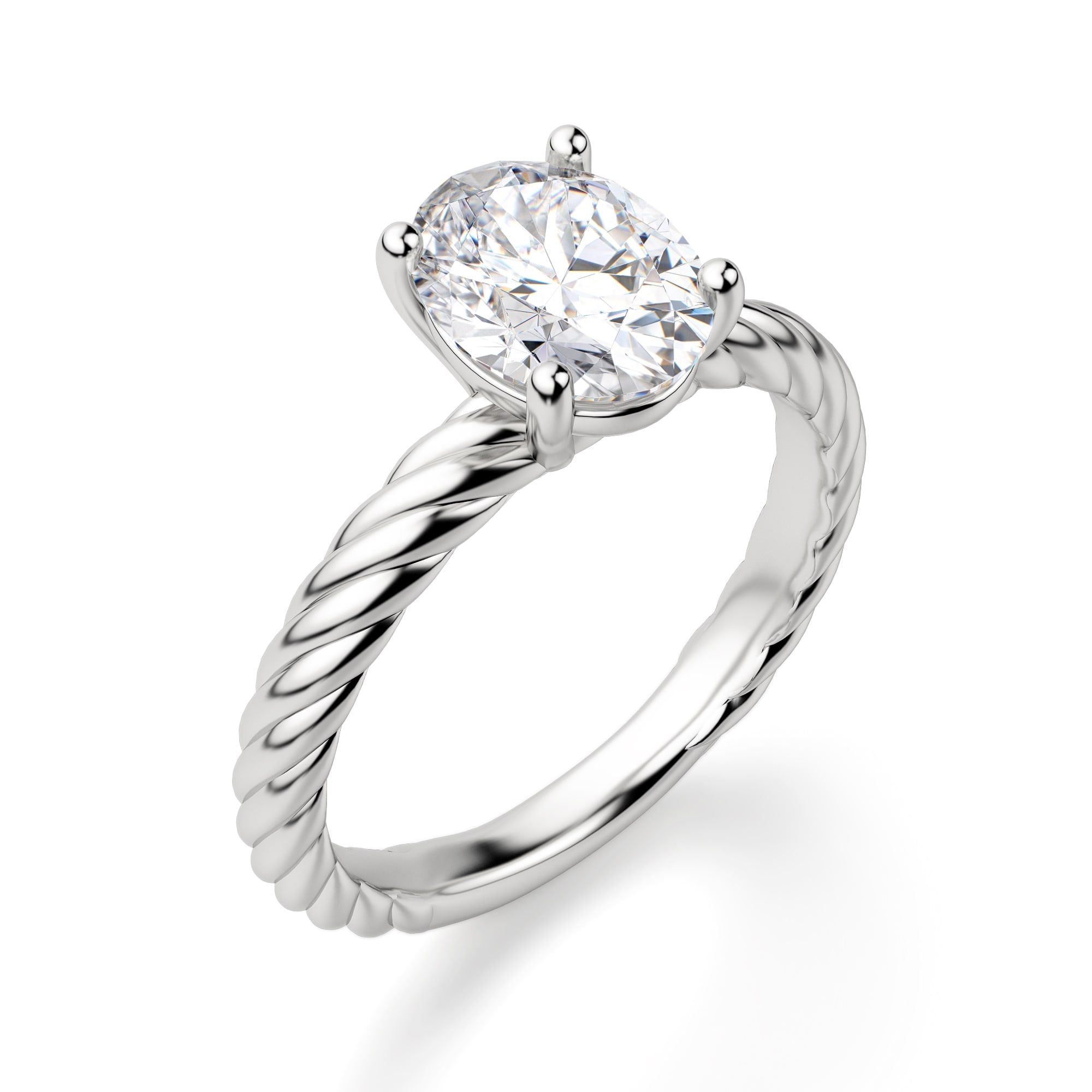 Oval Cut Fiji Moissanite Solitaire Engagement Ring