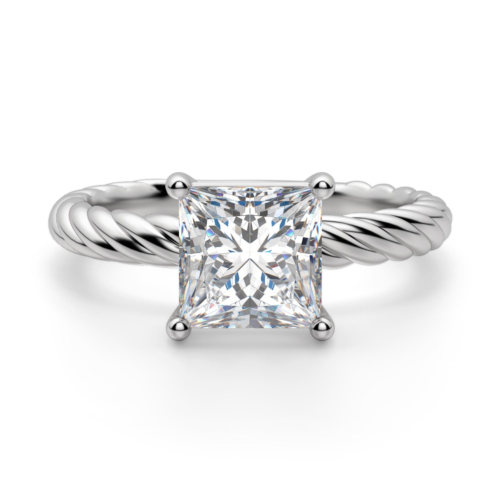 Princess Cut Fiji Solitaire Engagaement Ring