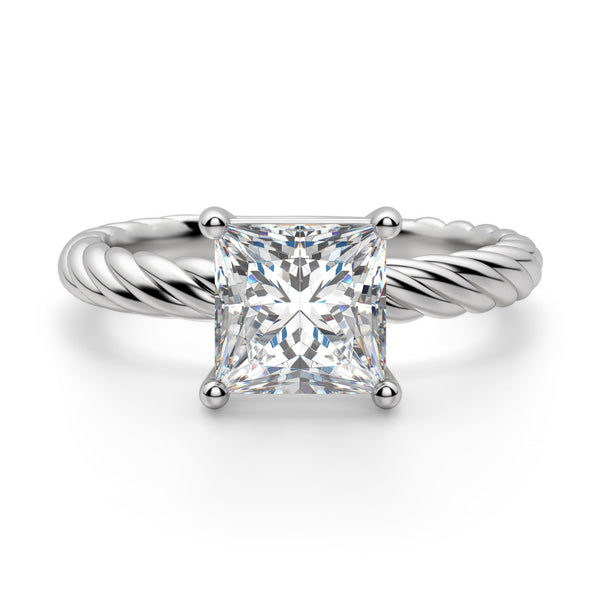 Princess Cut Fiji Solitaire Moissanite Engagement Ring