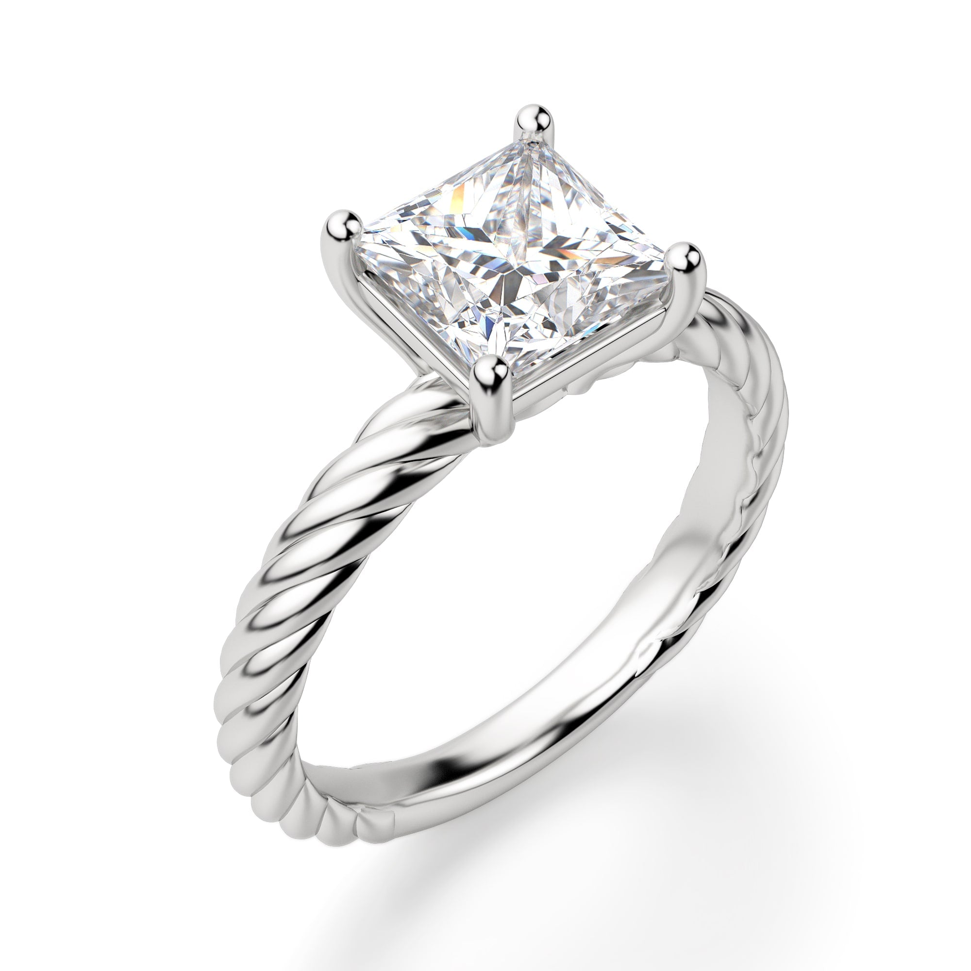 Princess Cut Fiji Solitaire Engagaement Ring