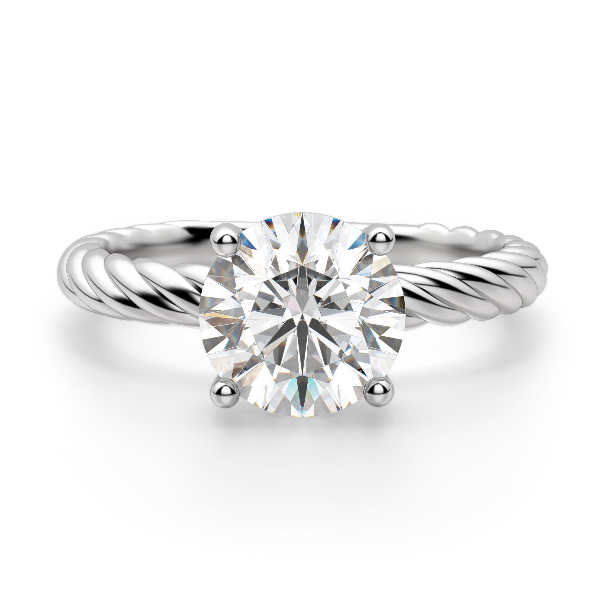 Round Cut Solitaire Engagement Ring For Women