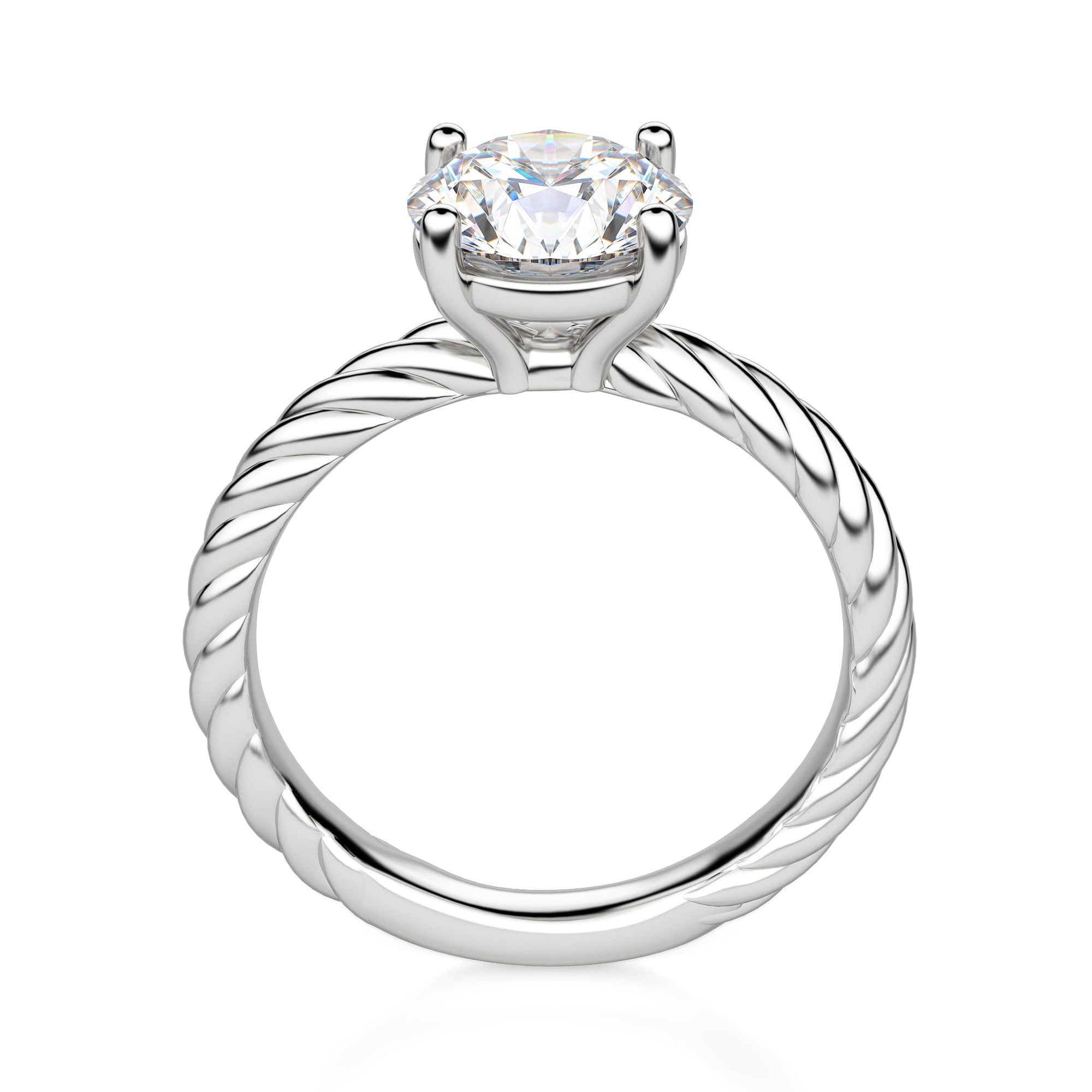 Round Cut Solitaire Engagement Ring For Women