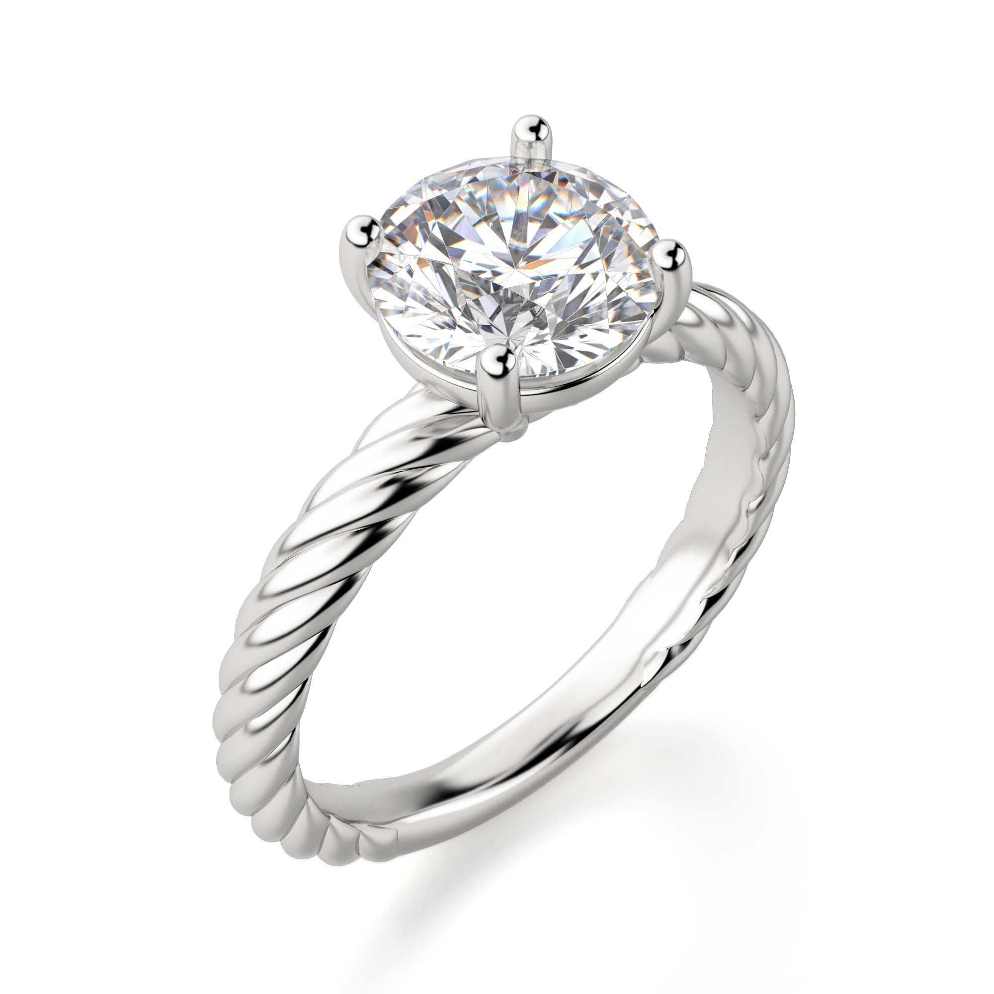 Round Cut Solitaire Engagement Ring For Women