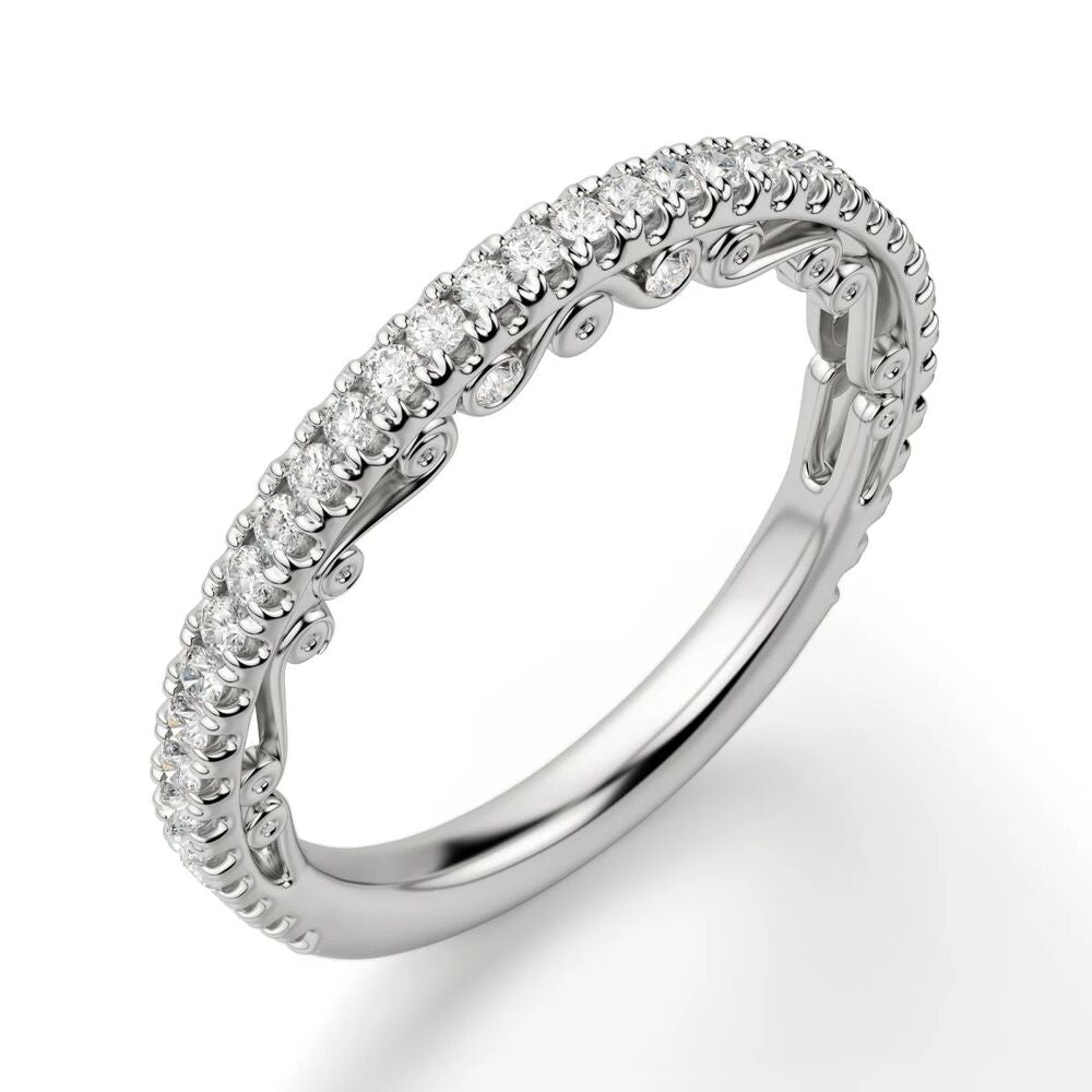 Emerald Cut Moissanite Seven Stone Eternity Wedding Band