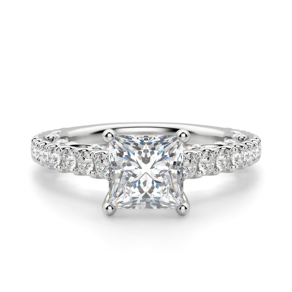 Moissanite Princess Cut Art Deco Engagement Ring