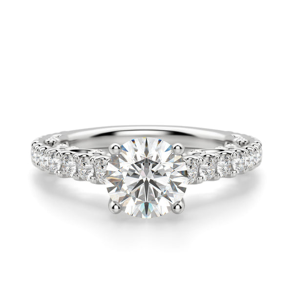 Fleur Round Cut Moissanite Engagement Ring