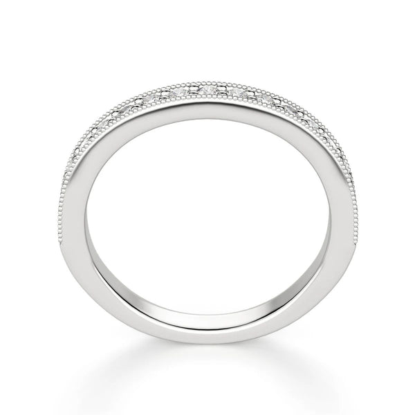 Round Cut Curved Wedding Band for Her