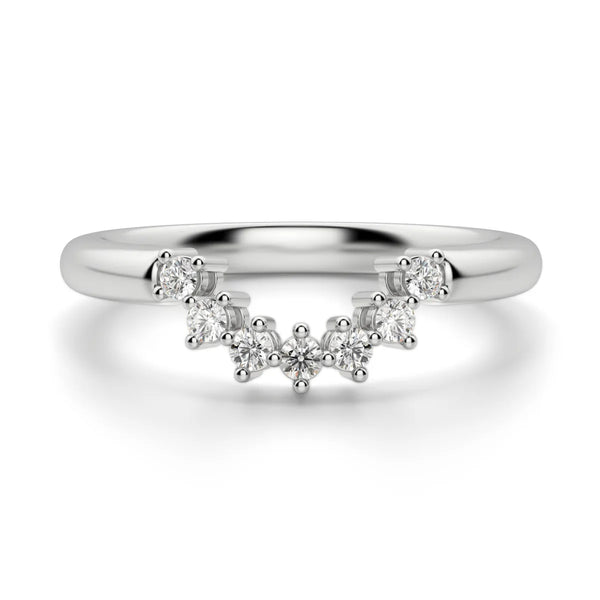 Moissanite Round Cut Curved Style Wedding Band For Women