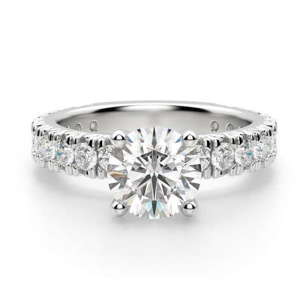 Brilliant Round Cut Pave Set Engagement Rings