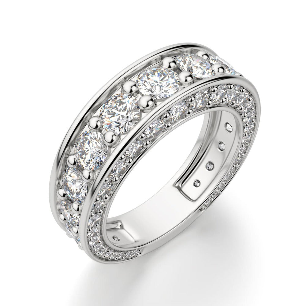 VVS1 Moissanite Round Cut Wedding Band For Women