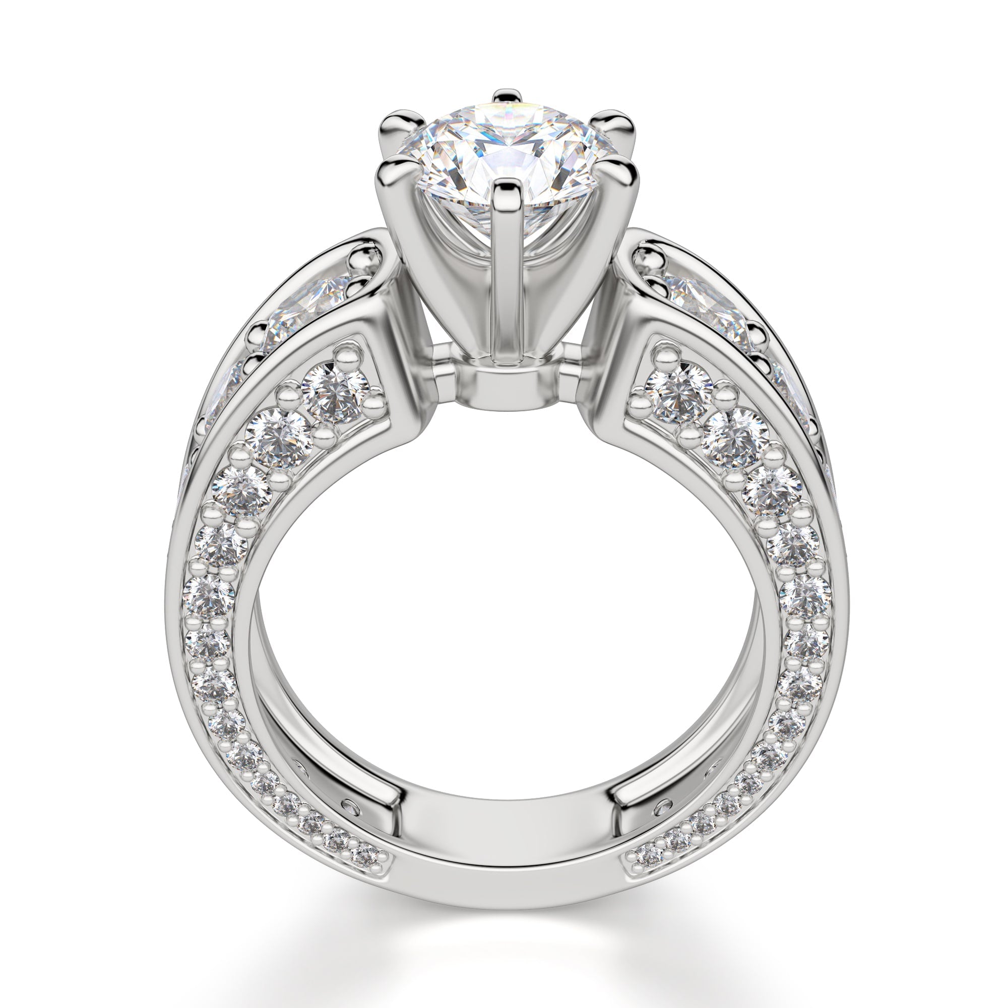 Brilliant Round Cut Vintage Moissanite Engagement Ring