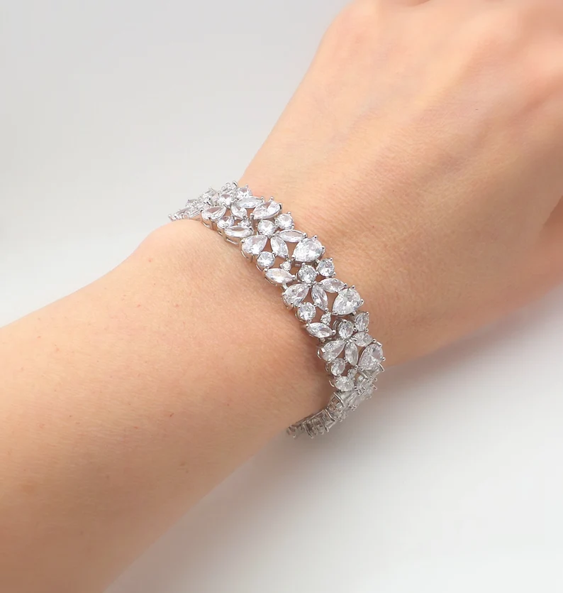 Moissanite Diamond Multi Shape Wedding Bracelet for Women's
