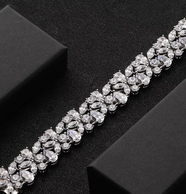 Moissanite Diamond Multi Shape Wedding Bracelet for Women's