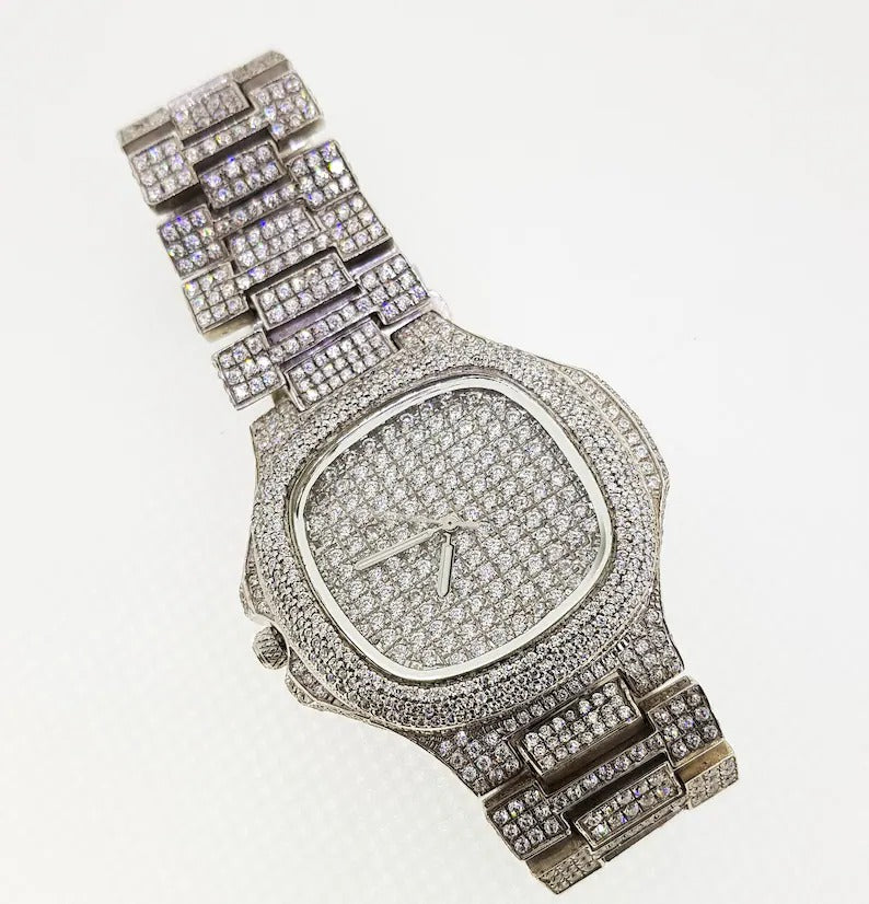 Iced Out Patek Moissanite Diamond Watch Hip Hop Jewelry for Men's