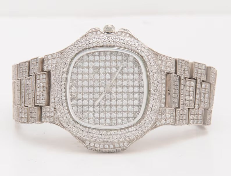 Iced Out Patek Moissanite Diamond Watch Hip Hop Jewelry for Men's