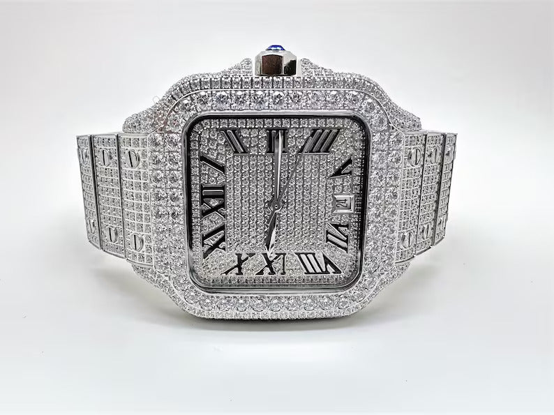 Stainless Steel Moissanite Diamond Full Iced out Watch for Him