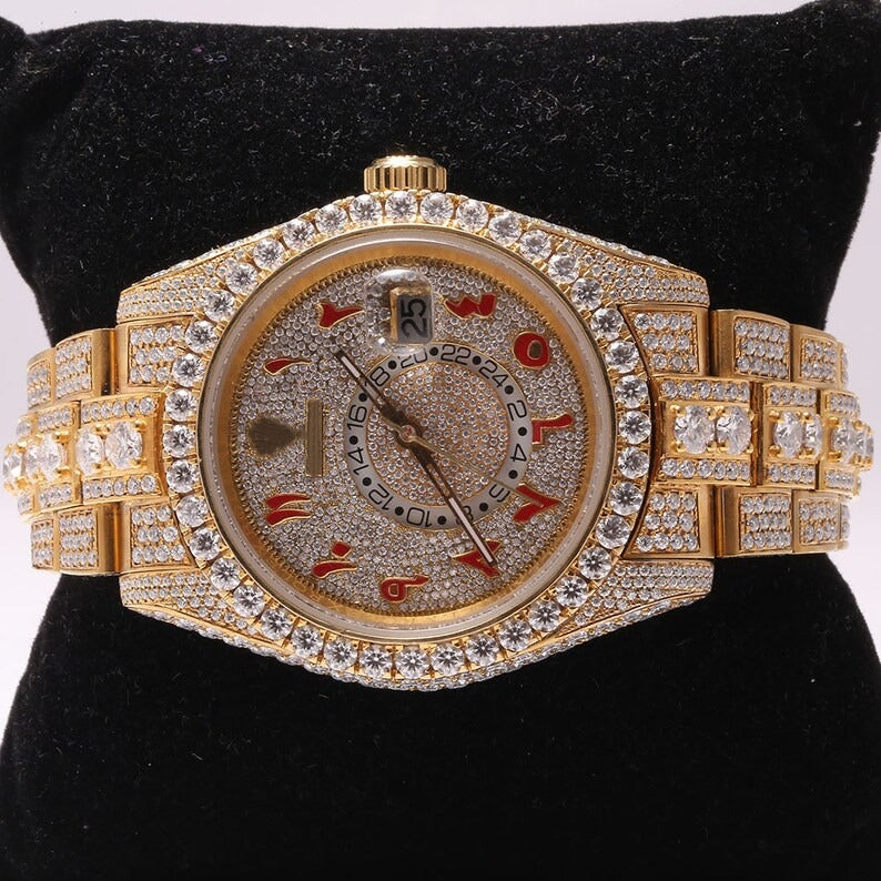 Iced Out Moissanite Diamond Rolex Hip Hop Luxury Watches