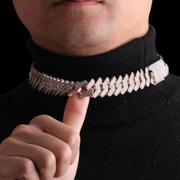 Moissanite Diamond Sterling Silver Iced Out Cuban Link Chain Hip Hop Jewelry