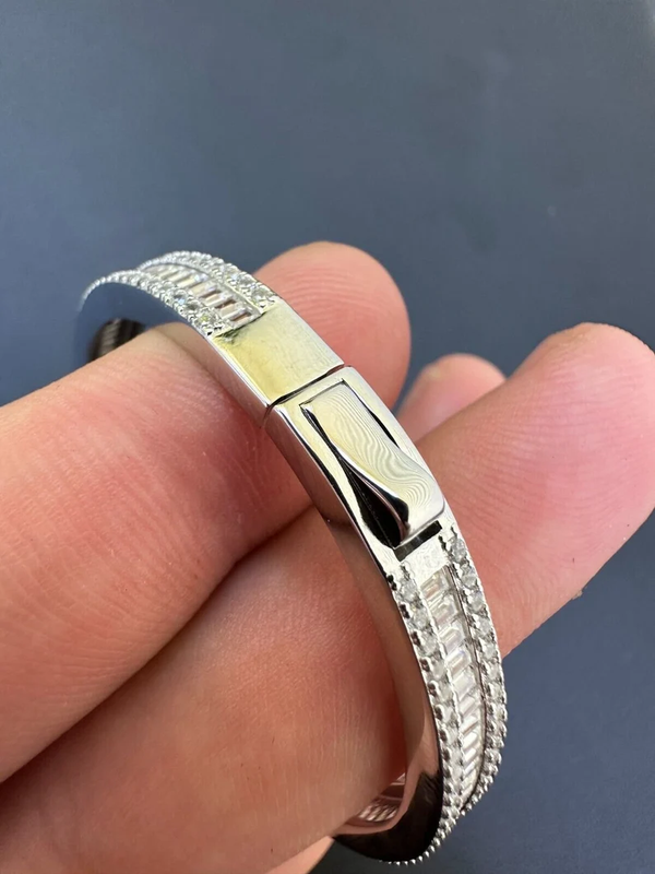 Moissanite Bangel Bracelet Gift for Valentines day