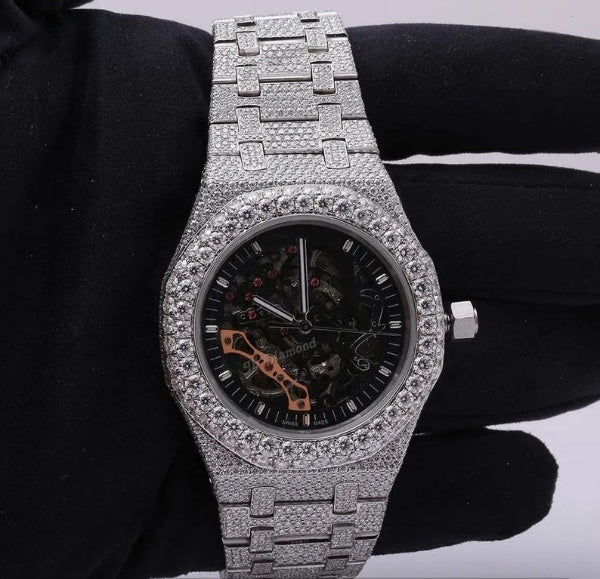 Black Dial Moissanite Diamond Full Iced Out AP Luxury Watches