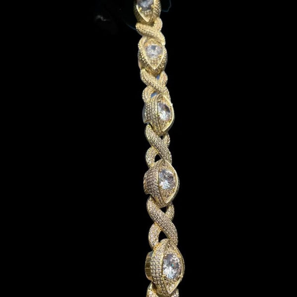 Iced Out Moissanite Eyes Infinity Linked Chain Necklace Must Have Chain For Man