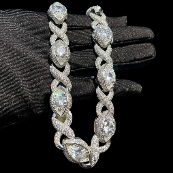 Iced Out Moissanite Eyes Infinity Linked Chain Necklace Must Have Chain For Man