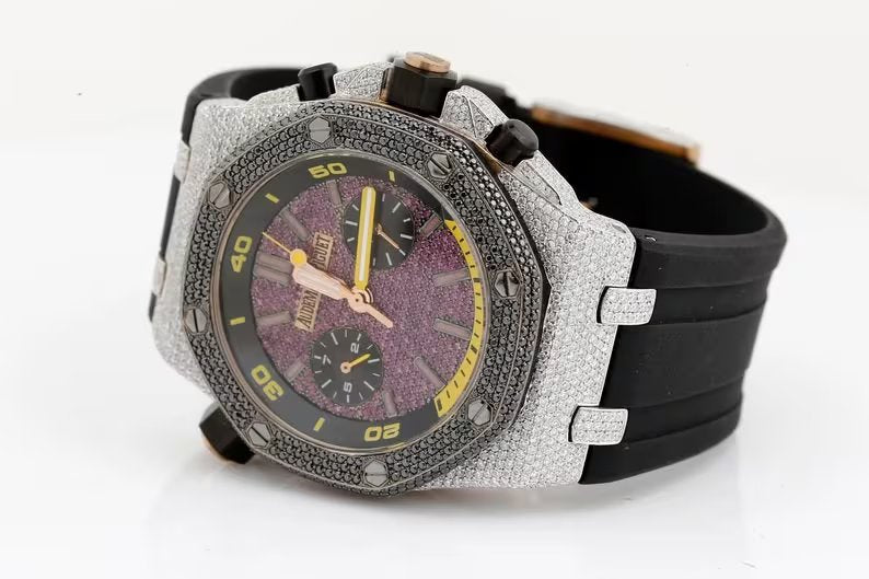 Men's Iced Out Moissanite Diamond Hip Hop Watches