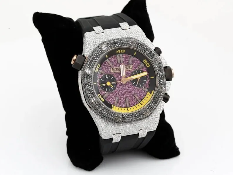 Men's Iced Out Moissanite Diamond Hip Hop Watches