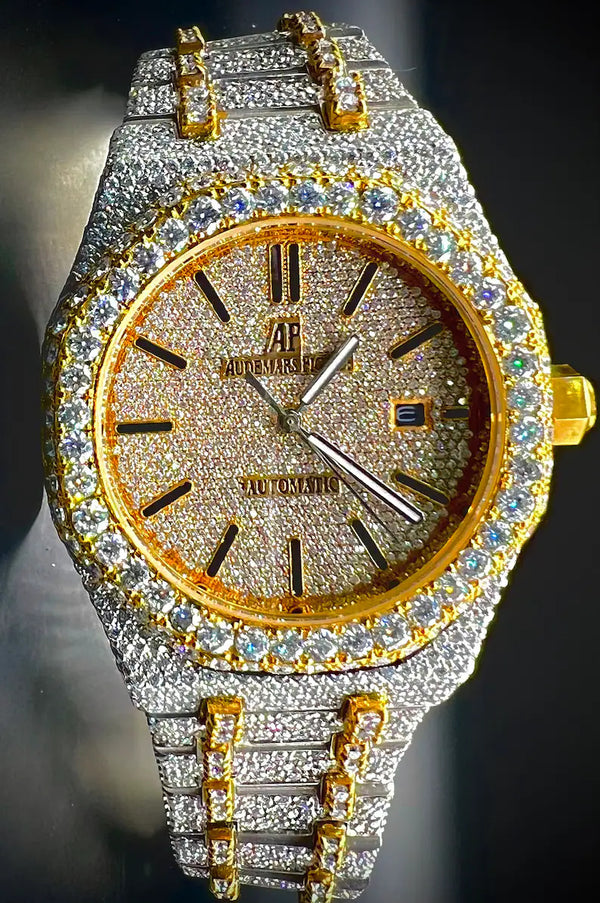 Moissanite Men's Wrist Watch, Iced Out Luxury Watch For Him, Hip Hop Jewelry For Him