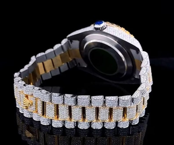 Fully Iced Out Moissanite Diamond Rolex Luxury Watches for Men's