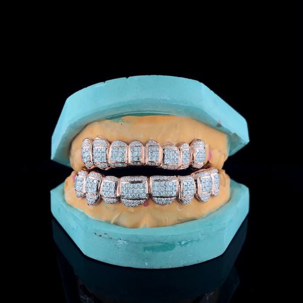 Iced Out Grillz 925 Silver Moissanite Diamond Grillz