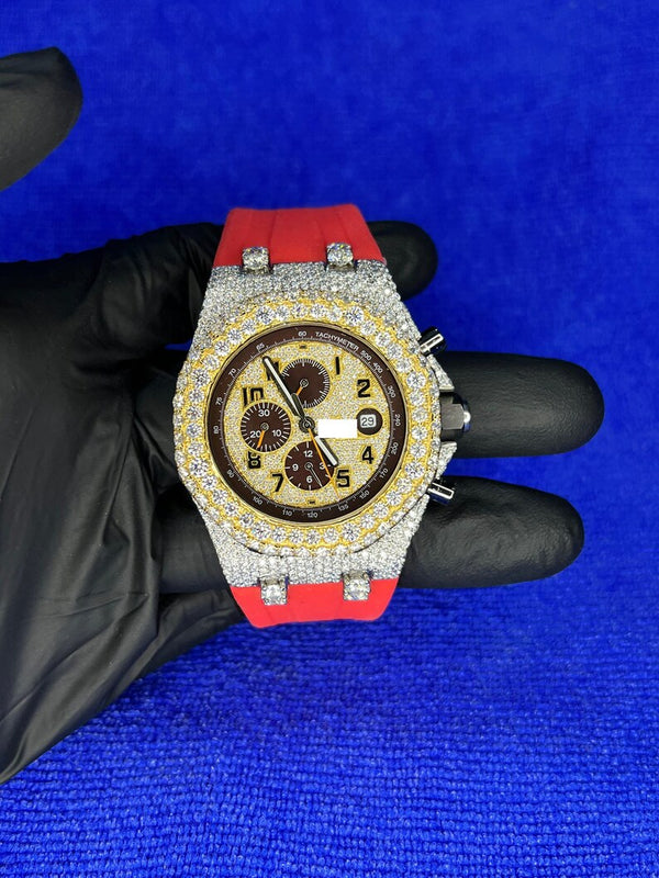 Leather Belt Hip Hop Diamond Watches