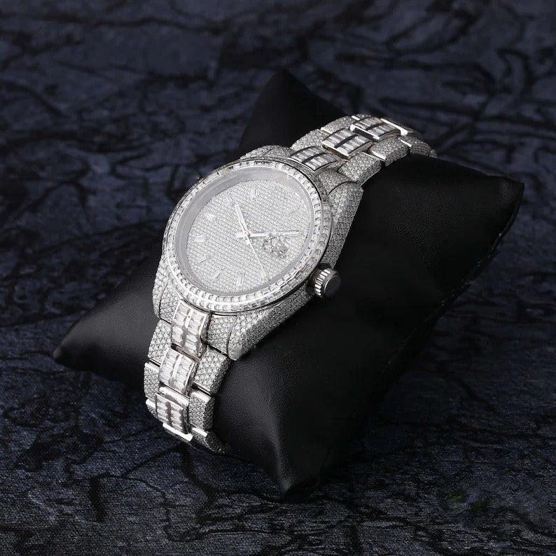 Moissanite Diamond Watches For Mens Gifts