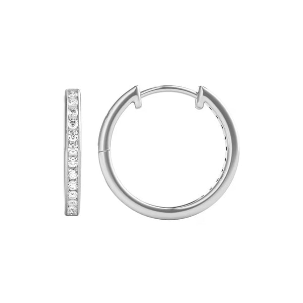Women's Wear Round Cut Moissanite Pave Set Hoop Earrings