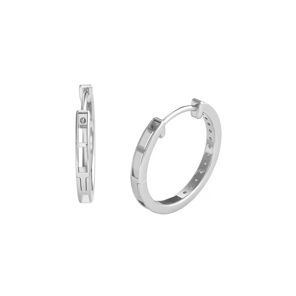 Women's Wear Round Cut Moissanite Pave Set Hoop Earrings
