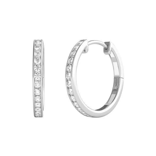 Women's Wear Round Cut Moissanite Pave Set Hoop Earrings